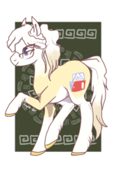 Size: 600x900 | Tagged: safe, artist:laps-sp, oc, oc only, earth pony, pony, coat markings, female, glasses, mare, pale belly, socks (coat markings), solo