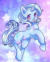 Size: 460x569 | Tagged: safe, artist:tsukuda, trixie, pony, unicorn, g4, blushing, cute, diatrixes, female, mare, solo, stars