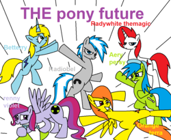 Size: 1026x842 | Tagged: safe, artist:pencil bolt, oc, oc only, oc:aery persy, oc:betterry, oc:orange terra, oc:radiobel, oc:radywhite the maagic, oc:renny violet, oc:rey, pony, character to character, reference sheet, sexy, theponyfuture