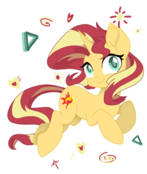 Size: 1051x1244 | Tagged: safe, artist:chautung, sunset shimmer, pony, unicorn, g4, cute, female, mare, shimmerbetes, smiling, solo