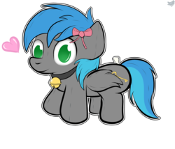 Size: 3500x3000 | Tagged: safe, artist:cloufy, oc, oc only, oc:key turner, pegasus, pony, bell, bell collar, collar, heart, high res, plushie, simple background, solo, transparent background, ych result