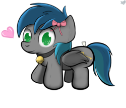 Size: 3500x3000 | Tagged: safe, artist:cloufy, oc, oc only, oc:key turner, pegasus, pony, bell, bell collar, collar, heart, high res, plushie, simple background, solo, transparent background, ych result