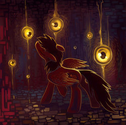 Size: 1024x1014 | Tagged: safe, artist:dragonataxia, oc, oc only, pegasus, pony, eye, solo, surreal