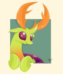 Size: 900x1055 | Tagged: safe, artist:anotherraven, thorax, changedling, changeling, g4, cute, floppy ears, frown, king thorax, leaning, looking up, male, solo, thorabetes