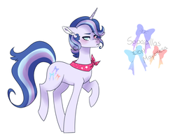 Size: 1255x1000 | Tagged: safe, artist:pandemiamichi, oc, oc only, oc:firework, pony, unicorn, anonymous parents, heterochromia, magical lesbian spawn, male, offspring, parent:starlight glimmer, parent:trixie, parents:startrix, simple background, solo, stallion, white background