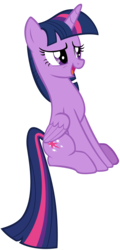 Size: 2520x5269 | Tagged: safe, artist:andoanimalia, twilight sparkle, alicorn, pony, g4, triple threat, concave belly, female, leaning back, mare, open mouth, simple background, sitting, solo, transparent background, twilight sparkle (alicorn), vector