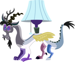 Size: 4111x3396 | Tagged: safe, artist:punzil504, discord, draconequus, dungeons and discords, g4, trade ya!, discord lamp, object, opposite discord, simple background, solo, transparent background, vector