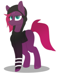 Size: 2355x2978 | Tagged: safe, artist:tomboygirl45, tempest shadow, pony, unicorn, g4, my little pony: the movie, broken horn, clothes, female, high res, hoodie, horn, mare, signature, simple background, solo, transparent background