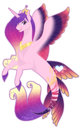 Size: 1440x2248 | Tagged: safe, artist:djspark3, princess cadance, seapony (g4), g4, crown, cutie mark, female, fin, hooves, horn, jewelry, mare, princess, regalia, seaponified, simple background, smiling, solo, species swap, tiara, transparent background, wings