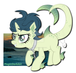 Size: 1024x985 | Tagged: safe, artist:magicdarkart, oc, oc only, original species, pony, shark pony, female, horn, simple background, solo, transparent background