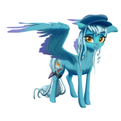 Size: 4000x4000 | Tagged: safe, artist:nadnerbd, oc, oc only, oc:ice, pegasus, pony, female, hat, knife, mare, simple background, smiling, sternocleidomastoid, transparent background