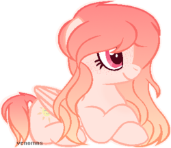 Size: 389x336 | Tagged: safe, artist:venomns, oc, oc only, oc:amber, pegasus, pony, female, mare, prone, simple background, solo, transparent background