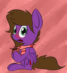 Size: 2898x3142 | Tagged: safe, artist:lofis, oc, oc only, oc:befish, pegasus, pony, blushing, clothes, coffee, cup, female, high res, mare, scarf, spill, startled
