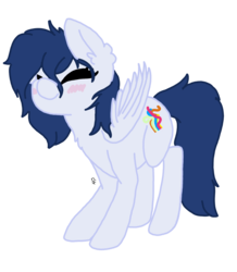 Size: 1309x1500 | Tagged: safe, artist:pastelgoob, oc, oc only, oc:graceful motion, pegasus, pony, blushing, cute, messy mane, solo