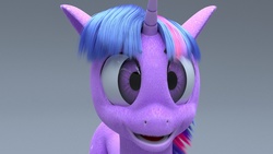 Size: 1920x1080 | Tagged: safe, artist:jonlo84, twilight sparkle, pony, unicorn, g4, 3d, female, open mouth, solo, uncanny valley