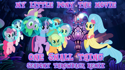 Size: 1920x1080 | Tagged: safe, artist:dashiemlpfim, applejack, fluttershy, pinkie pie, princess skystar, rainbow dash, rarity, twilight sparkle, alicorn, pony, seapony (g4), unicorn, g4, my little pony: the movie, bioluminescent, blue eyes, blushing, bubble, bubble helmet, bubble on head, coral, crepuscular rays, cropped, cute, dorsal fin, female, fin, fin wings, fins, fish tail, floppy ears, flower, flower in hair, flowing mane, flowing tail, freckles, glowing, happy, jewelry, mane six, necklace, ocean, one small thing, open mouth, open smile, pearl necklace, scales, seaquestria, seashell, seaweed, skyabetes, smiling, swimming, tail, twilight sparkle (alicorn), underwater, water, wings