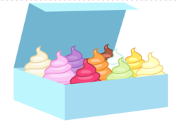 Size: 955x662 | Tagged: safe, artist:b3archild, box, cupcake, food, no pony, object, resource, simple background, transparent background, vector
