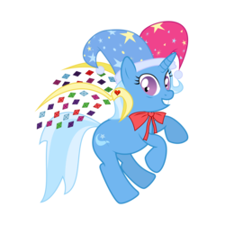 Size: 9600x9600 | Tagged: safe, artist:biel56789, trixie, pony, unicorn, g4, absurd resolution, crazy eyes, crazy face, crossover, faic, female, hat, kirby (series), marx, missing accessory, simple background, solo, transformation, transparent background, vector, wings