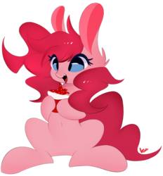 Size: 926x998 | Tagged: safe, artist:akita4ce, pinkie pie, earth pony, pony, g4, cupcake, cute, diapinkes, female, food, mare, open mouth, simple background, smiling, solo, transparent background