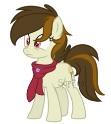 Size: 1024x1142 | Tagged: safe, artist:sapiira, oc, oc only, earth pony, pony, clothes, female, mare, offspring, parent:doctor whooves, parent:roseluck, parents:doctorrose, scarf, simple background, solo, transparent background