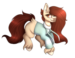 Size: 933x724 | Tagged: safe, artist:umiimou, oc, oc only, oc:carrot butt, earth pony, pony, clothes, female, mare, simple background, solo, sweater, transparent background