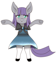 Size: 2248x2500 | Tagged: safe, artist:hanaty, maud pie, semi-anthro, g4, bipedal, blush sticker, blushing, bow, clothes, colored pupils, cute, dress, female, high res, maudabetes, simple background, solo, transparent background