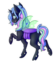 Size: 961x1085 | Tagged: safe, artist:cinnamonsparx, oc, oc only, oc:countess, changeling, female, purple changeling, raised hoof, simple background, solo, transparent background