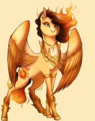 Size: 1024x1303 | Tagged: safe, artist:bootsdotexe, oc, oc only, oc:azuri calore, pegasus, pony, female, greaves, mare, nose piercing, piercing, simple background, solo