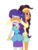 Size: 3024x4032 | Tagged: safe, artist:ktd1993, rarity, saffron masala, equestria girls, g4, covering eyes, equestria girls-ified, female, guess who, lesbian, raffron, shipping