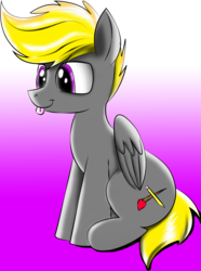 Size: 2007x2699 | Tagged: safe, artist:pencil bolt, oc, oc only, oc:pencil bolt, pony, cute, high res, male, single, sitting, solo, tongue out
