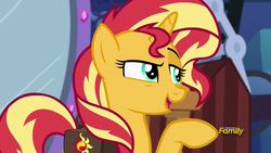 Size: 1920x1080 | Tagged: safe, screencap, sunset shimmer, pony, unicorn, equestria girls, equestria girls specials, g4, my little pony equestria girls: mirror magic, discovery family logo, female, solo