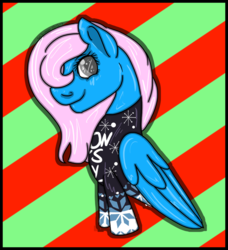 Size: 1024x1122 | Tagged: safe, artist:aurasinchaser, oc, oc only, oc:cailean, pegasus, pony, bust, clothes, female, mare, portrait, solo, sweater