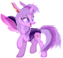 Size: 3813x3505 | Tagged: safe, artist:law44444, twilight sparkle, changedling, changeling, g4, changedlingified, changelingified, cute, female, fluffy, high res, purple changeling, raised hoof, simple background, smiling, solo, species swap, transparent background, twiling
