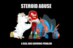 Size: 500x328 | Tagged: safe, bulk biceps, g4, caption, crossover, image macro, knuckles the echidna, male, mega swampert, meme, pokémon, sonic boom, sonic the hedgehog, sonic the hedgehog (series), steroids, text