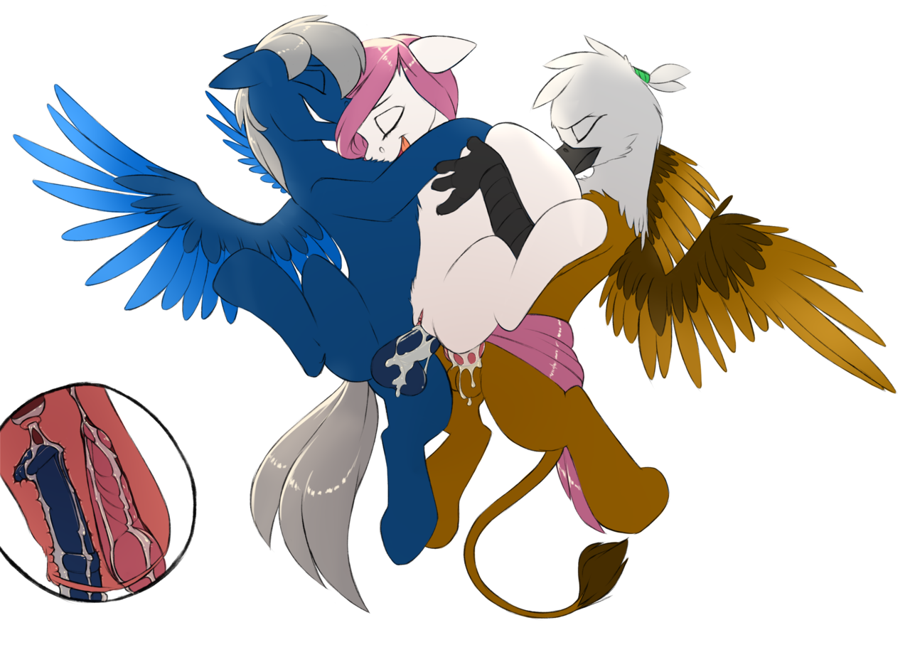 #1638429 - explicit, artist:vistamage, oc, oc only, earth <b>pony</b>, griffon, pe...