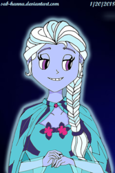Size: 378x566 | Tagged: safe, artist:sab-hanna, sugarcoat, equestria girls, g4, clothes, cosplay, costume, crossover, elsa, frozen (movie)