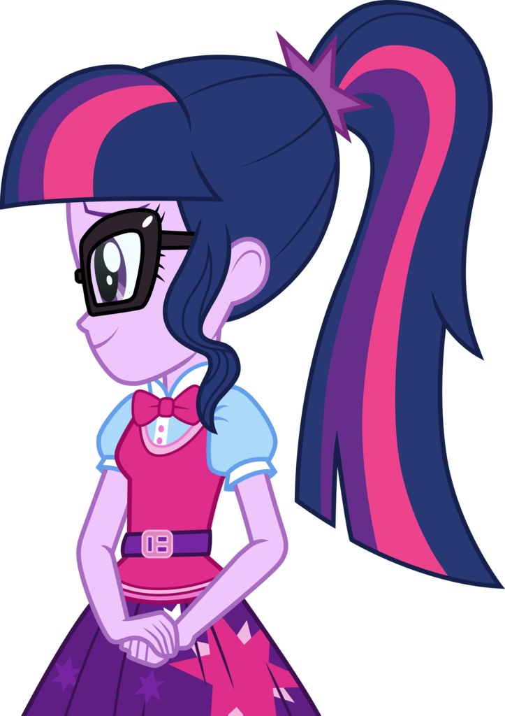 Safe Artist Cloudyglow Artist Eljosephrivera Sci Twi Twilight Sparkle Equestria Girls Bowtie Clothes Female Glasses Ponytail Simple Background Skirt Smiling Solo Transparent Background Vector Vest Derpibooru