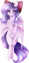 Size: 1341x2922 | Tagged: safe, artist:mauuwde, oc, oc only, oc:elizabeth, pegasus, pony, bow, female, hair bow, mare, simple background, solo, transparent background
