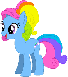 Size: 365x417 | Tagged: safe, artist:selenaede, artist:the smiling pony, artist:user15432, rainbow dash, rainbow dash (g3), earth pony, pony, g3, g4, base used, g3 to g4, generation leap, rainbow hair, rainbow tail, solo