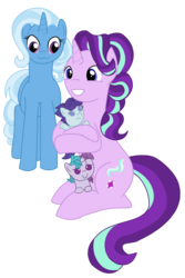 Size: 1907x2852 | Tagged: safe, artist:berrypunchrules, starlight glimmer, trixie, g4, female, lesbian, magical lesbian spawn, offspring, parent:starlight glimmer, parent:trixie, parents:startrix, ship:startrix, shipping
