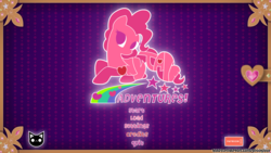 Size: 1920x1080 | Tagged: safe, artist:spookitty, pinkie pie, g4, game, patreon, patreon logo, pony tale adventures, screenshots, visual novel