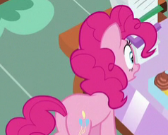 Size: 238x191 | Tagged: safe, screencap, pinkie pie, earth pony, pony, a flurry of emotions, g4, butt, cropped, cutie mark, female, plot, solo