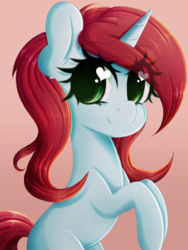 Size: 3000x4000 | Tagged: safe, artist:fluffymaiden, oc, oc only, oc:heartly rosalie, pony, heart eyes, rearing, solo, wingding eyes