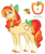 Size: 673x800 | Tagged: safe, artist:wolfyfree, oc, oc only, oc:honeycrisp, earth pony, pony, blaze (coat marking), bow, braid, braided tail, coat markings, cutie mark, facial markings, female, hair bow, magical lesbian spawn, mare, next generation, offspring, parent:applejack, parent:rainbow dash, parents:appledash, simple background, socks (coat markings), solo, standing, tail bow, transparent background