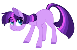 Size: 800x516 | Tagged: safe, artist:saphi-boo, earth pony, pony, blank flank, colored pupils, earth pony twilight, female, frown, g5 concept leak style, g5 concept leaks, looking at you, mare, simple background, solo, transparent background, twilight sparkle (g5 concept leak)