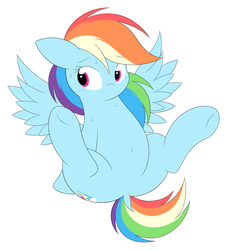 Size: 1552x1707 | Tagged: safe, artist:php66, rainbow dash, pegasus, pony, g4, belly button, butt, dock, featureless crotch, plot, simple background, solo, spread legs, spread wings, spreading, white background, wings