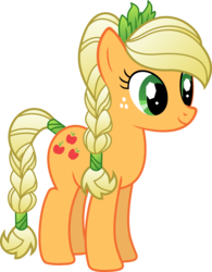 Size: 7818x10000 | Tagged: safe, artist:teiptr, applejack, crystal pony, earth pony, pony, g4, .psd available, absurd resolution, braid, braided tail, crystallized, female, mare, missing accessory, simple background, solo, tail wrap, transparent background, vector