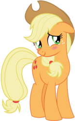 Size: 6565x10609 | Tagged: safe, artist:emberfiremane, applejack, earth pony, pony, g4, the last roundup, .svg available, absurd resolution, blush sticker, blushing, cute, female, inkscape, jackabetes, mare, simple background, transparent background, vector, vector trace