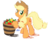 Size: 3307x2549 | Tagged: safe, artist:blue-paint-sea, applejack, earth pony, pony, g4, apple, bucket, female, food, high res, mare, ponykart, simple background, solo, transparent background, vector