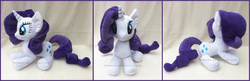 Size: 2292x743 | Tagged: safe, artist:lilmoon, rarity, pony, g4, irl, photo, plushie, prone, solo